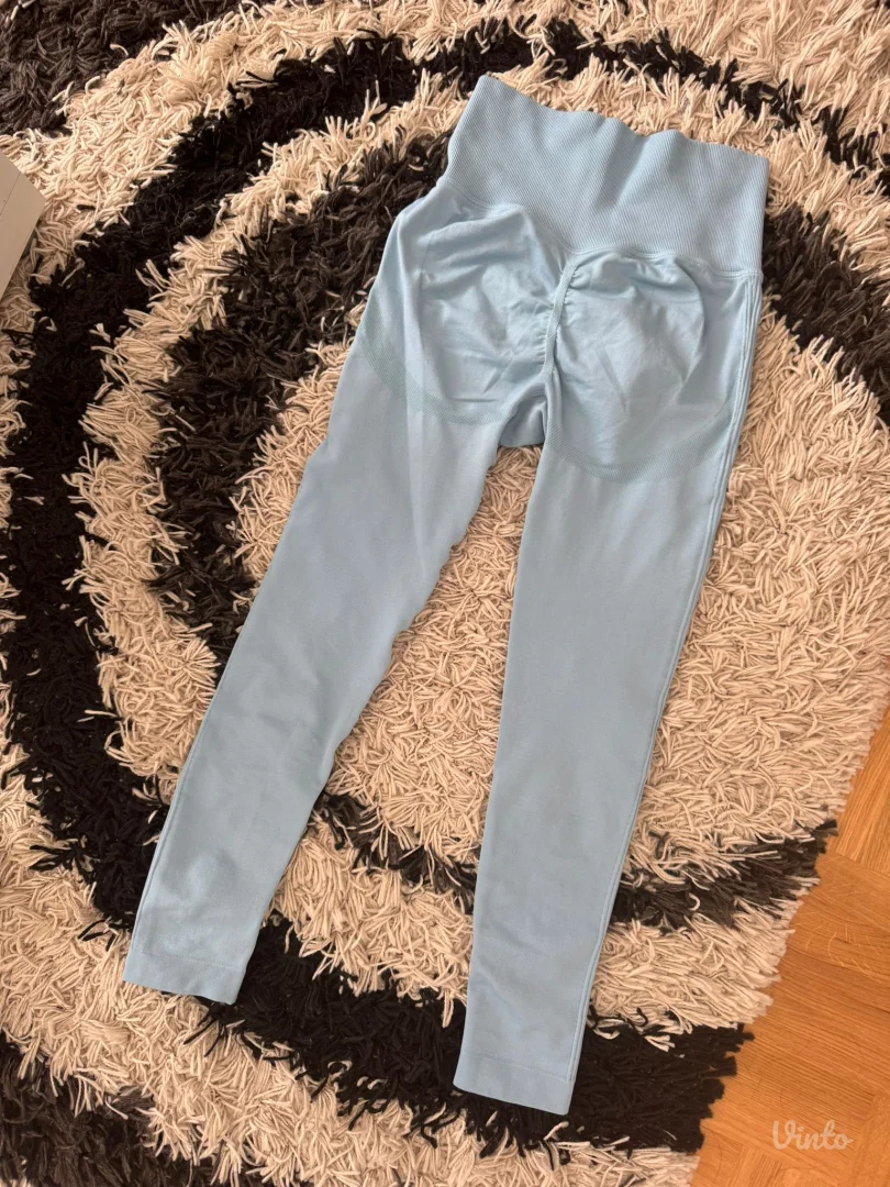 Baby blue, scrunch plave helanke