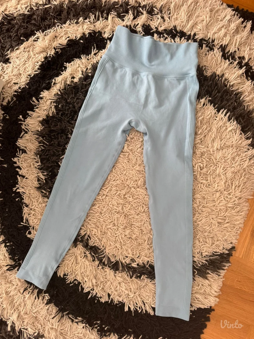 Baby blue, scrunch plave helanke