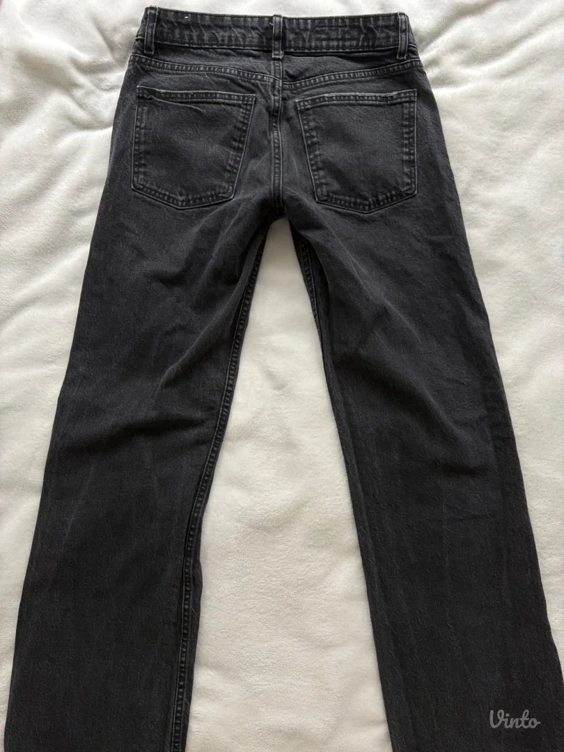 Zara- Crne wide-leg low-rise farmerke