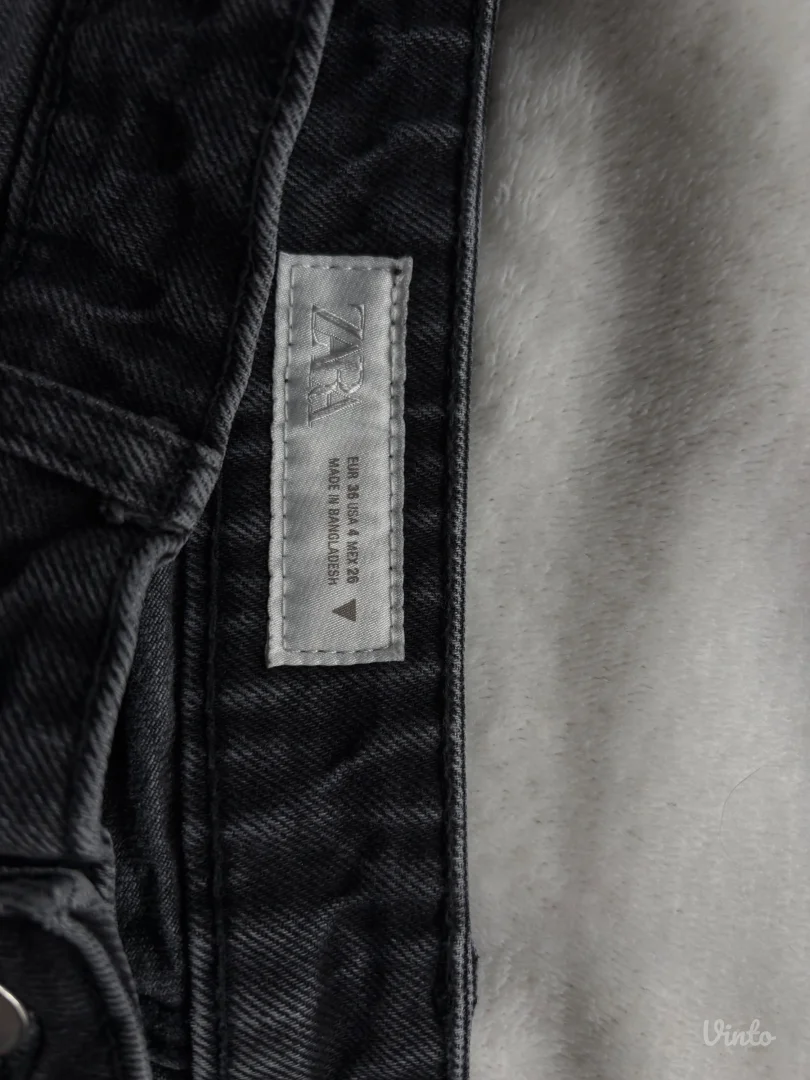 Zara- Crne wide-leg low-rise farmerke