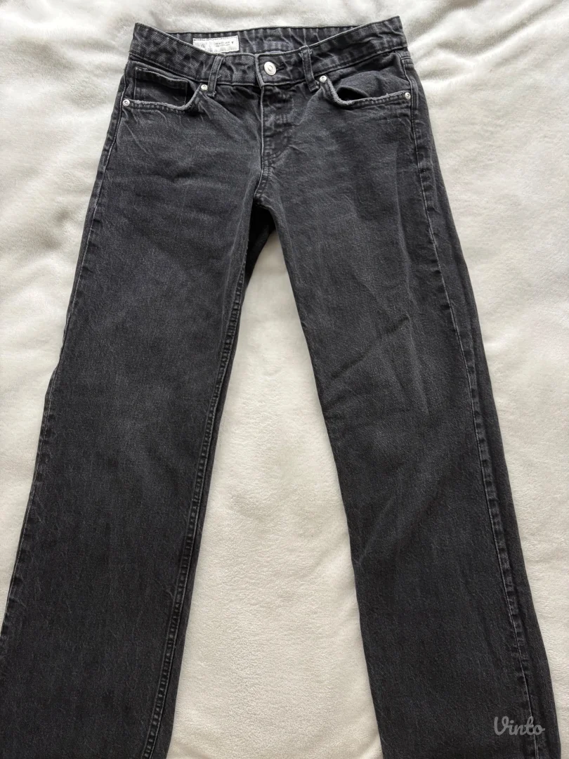 Zara- Crne wide-leg low-rise farmerke