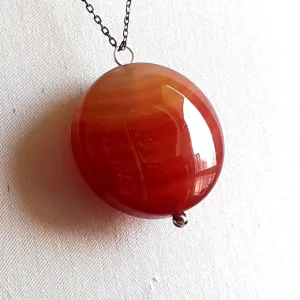 Poludragi kamen karneol, privezak, f=4cm