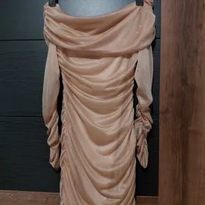 Krem elegantna haljina