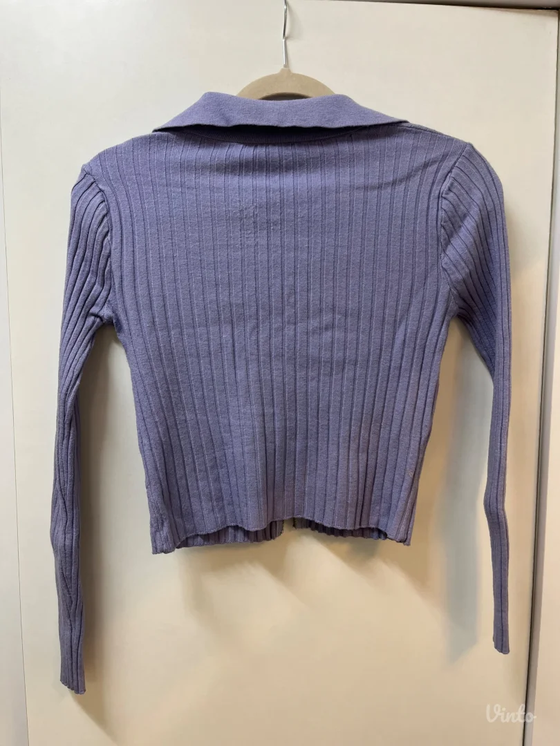 Rebrasti crop top sa zipom