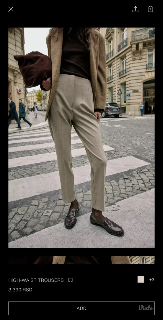 Zara bež pantalone od prevrnute kože