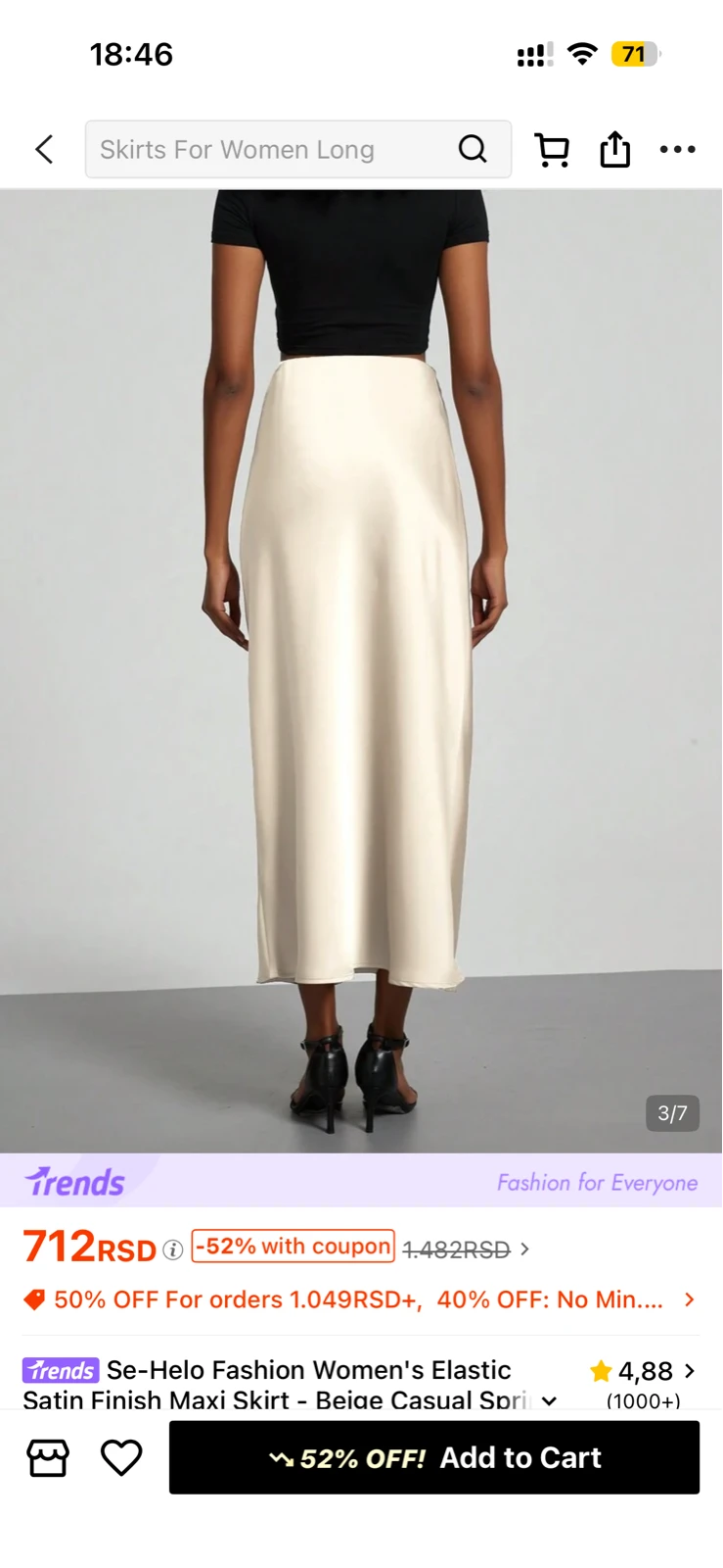 Perla midi suknja