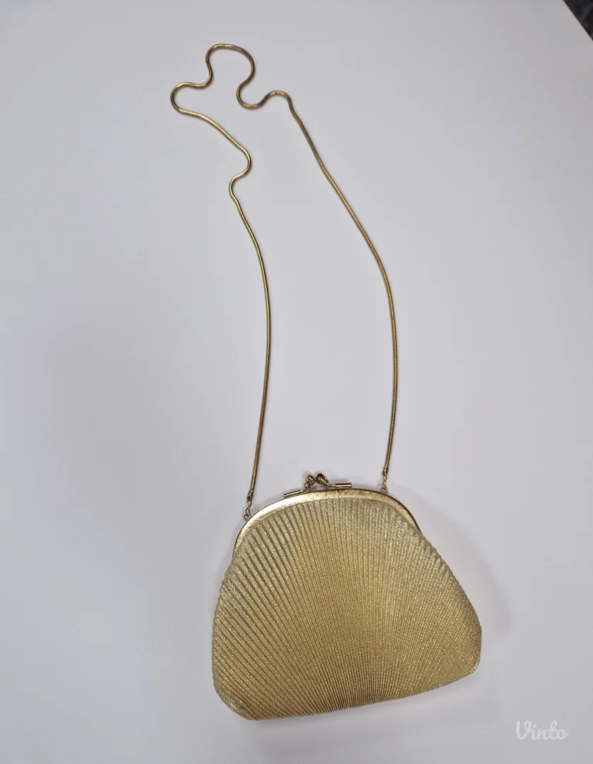 Vintage zlatna školjka torbica nova
