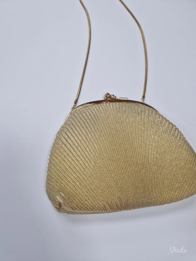 Vintage zlatna školjka torbica nova