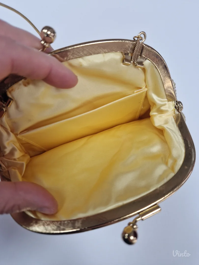 Vintage zlatna školjka torbica nova