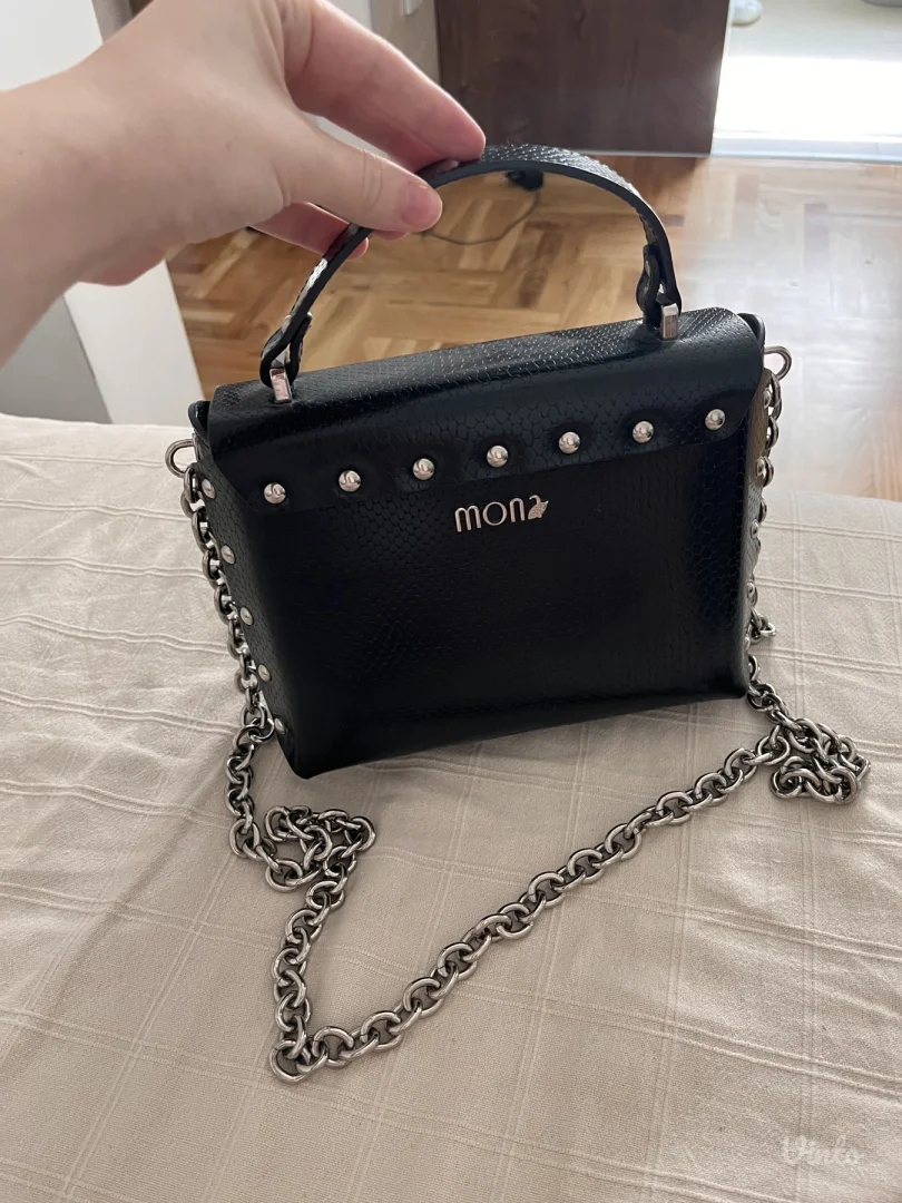 Mona crna kožna torba