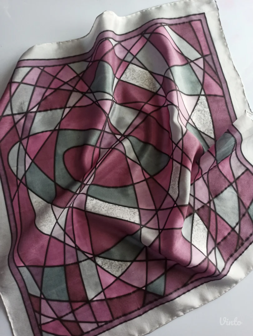 Unikatna ručno oslikana marama - 100% svila