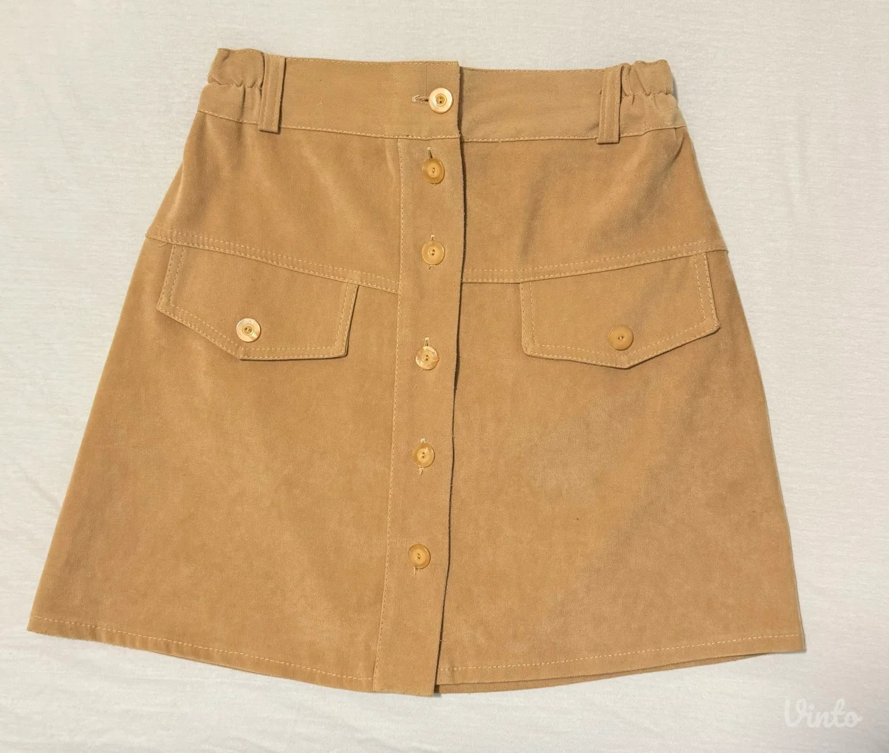 Kamel mini suknja sa dugmadima