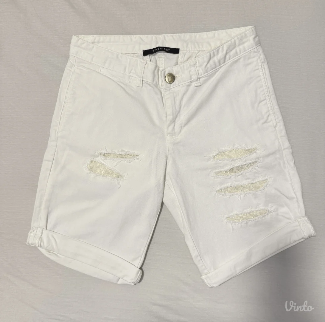 Twin-Set - Bele iscepane bermude