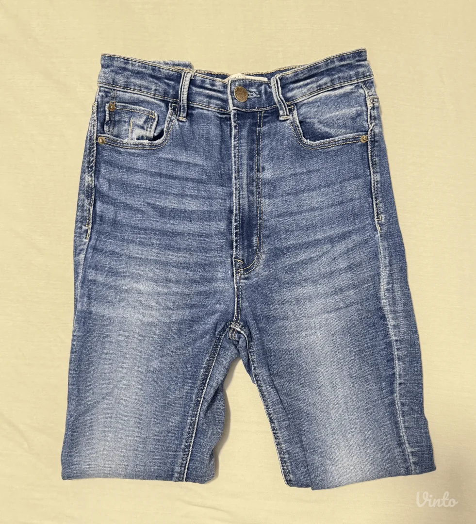 Stradivarius - Super high-waist farmerke