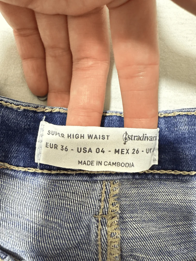 Stradivarius - Super high-waist farmerke