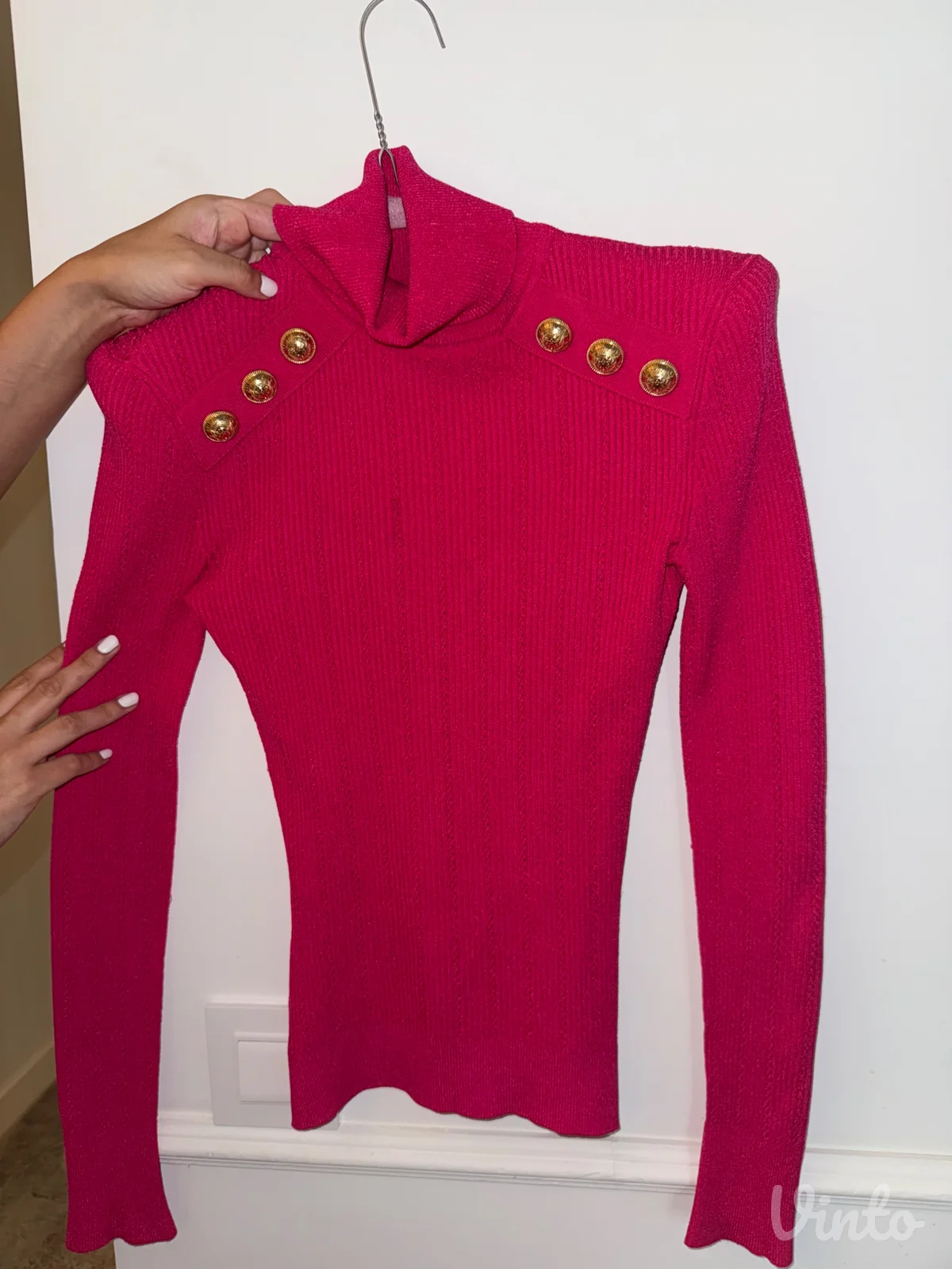 Balmain Paris rebrasta rolka sa zlatnim dugmadima – XS/S