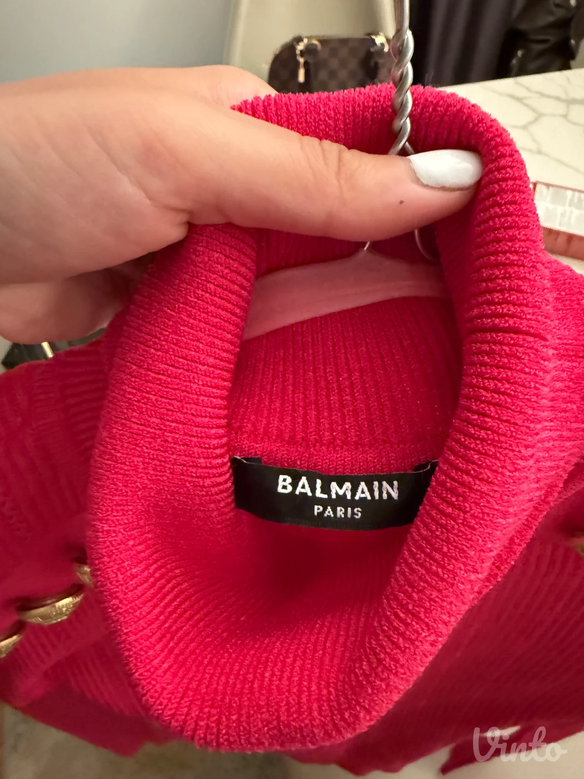 Balmain Paris rebrasta rolka sa zlatnim dugmadima – XS/S