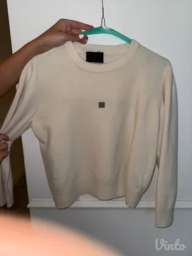 Givenchy original vuneni džemper sa 4G logom – krem, XS/S