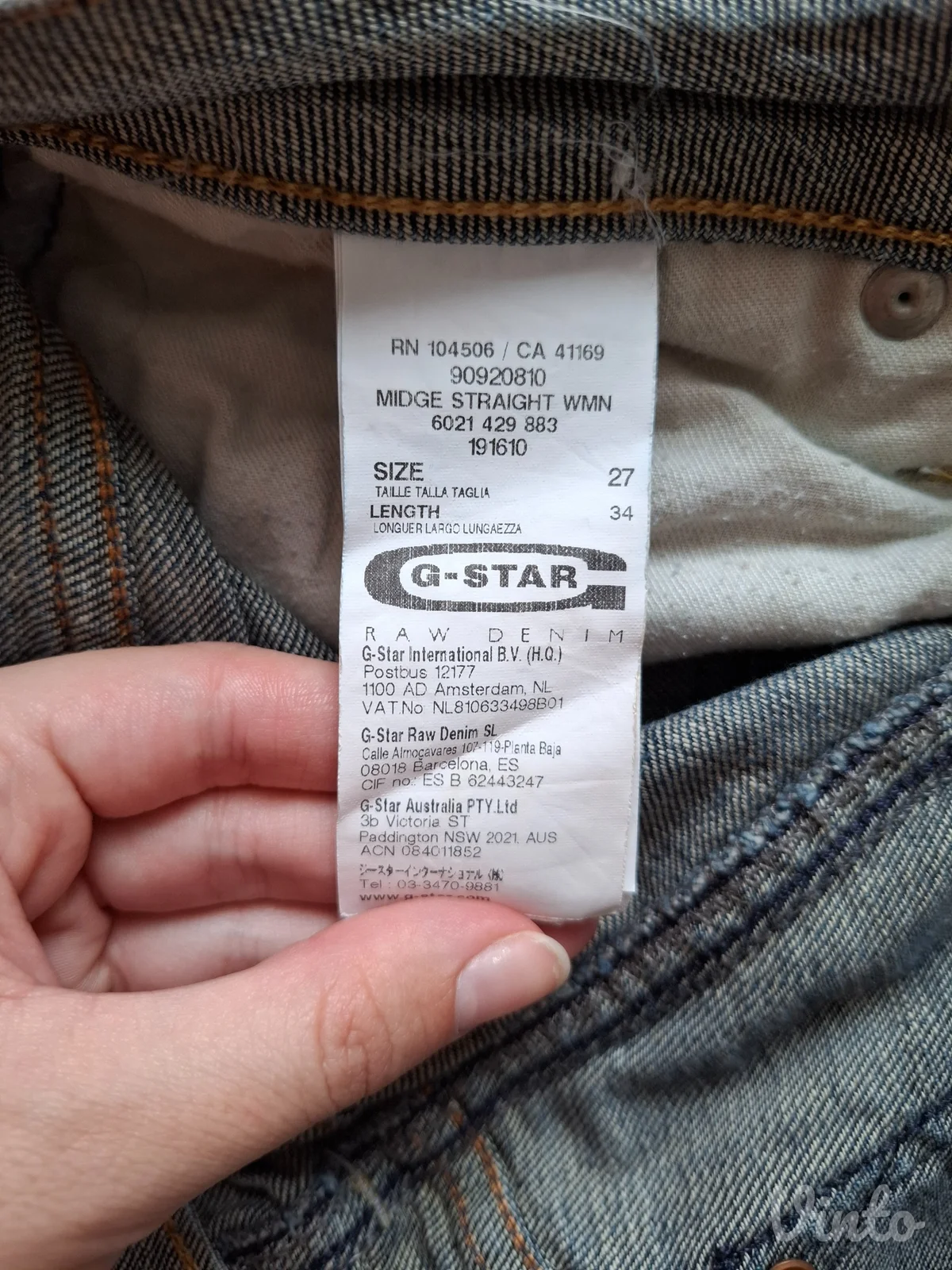 G-Star RAW farmerke W27 L34
