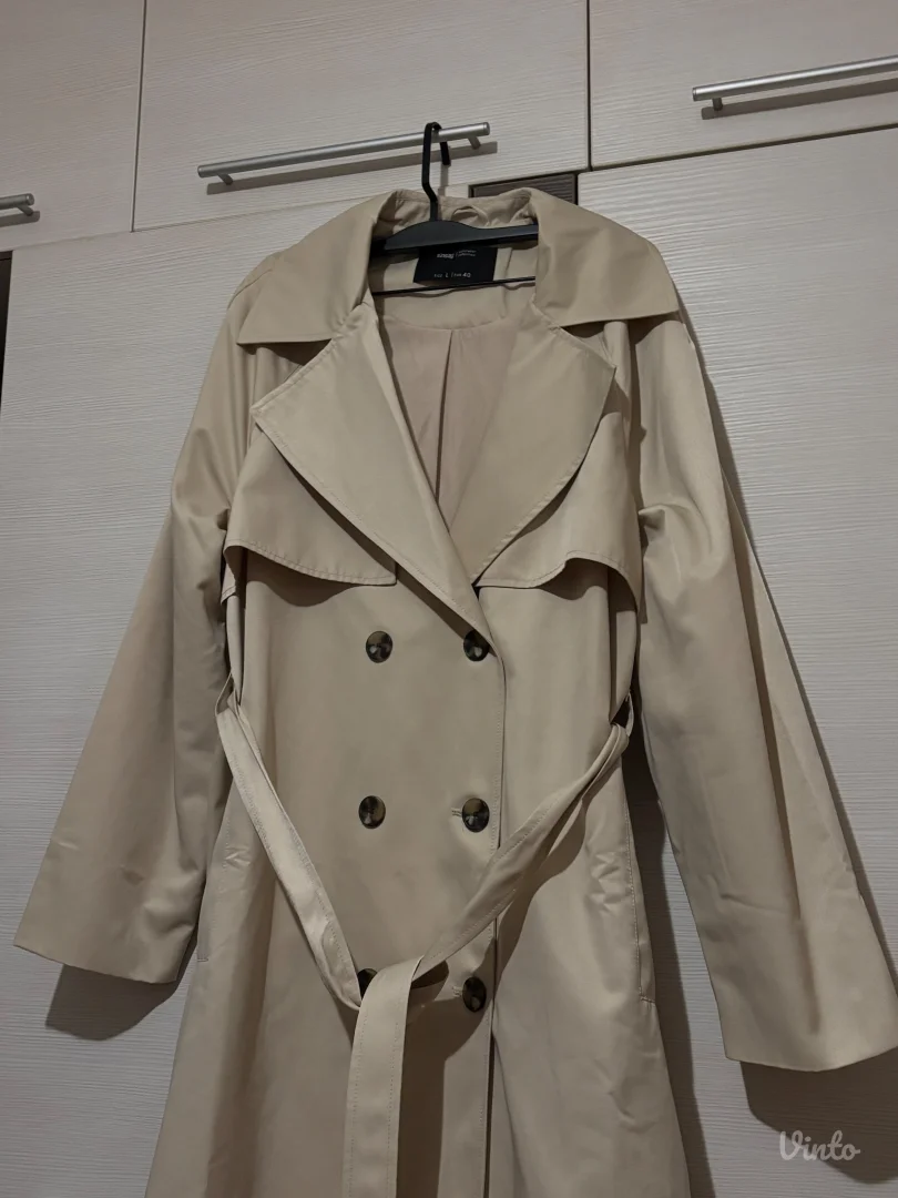Sinsay dugi trench kaput krem