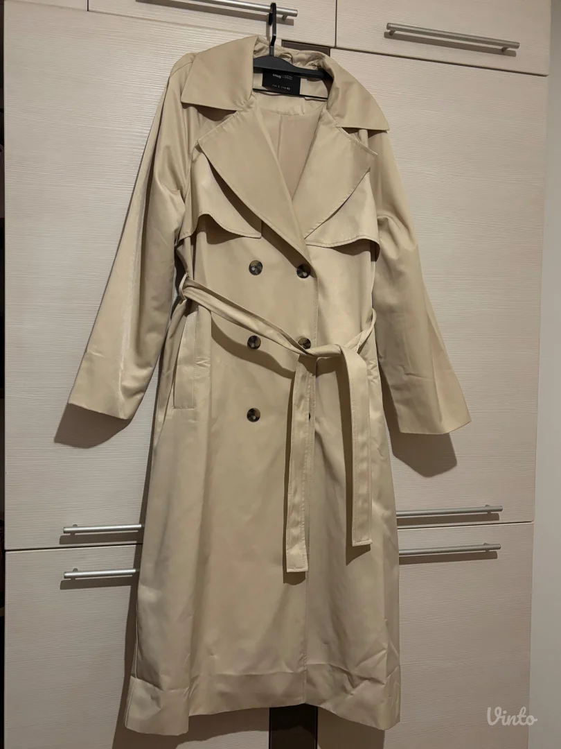 Sinsay dugi trench kaput krem