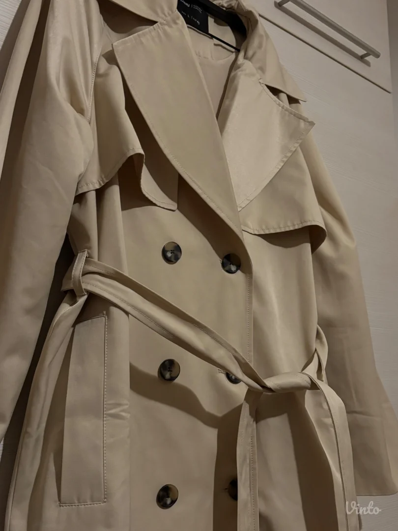 Sinsay dugi trench kaput krem