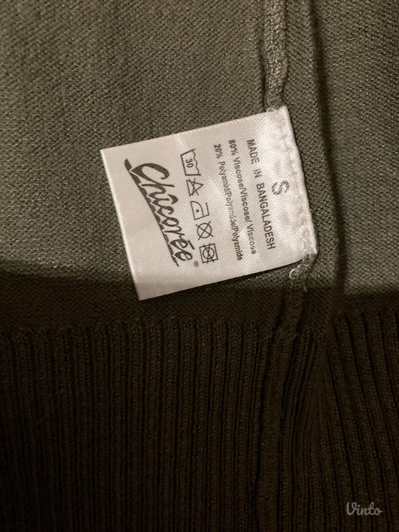 Chicoree maslinasto zeleni kardigan, vel. S, kao NOVO, iz Svajcarske