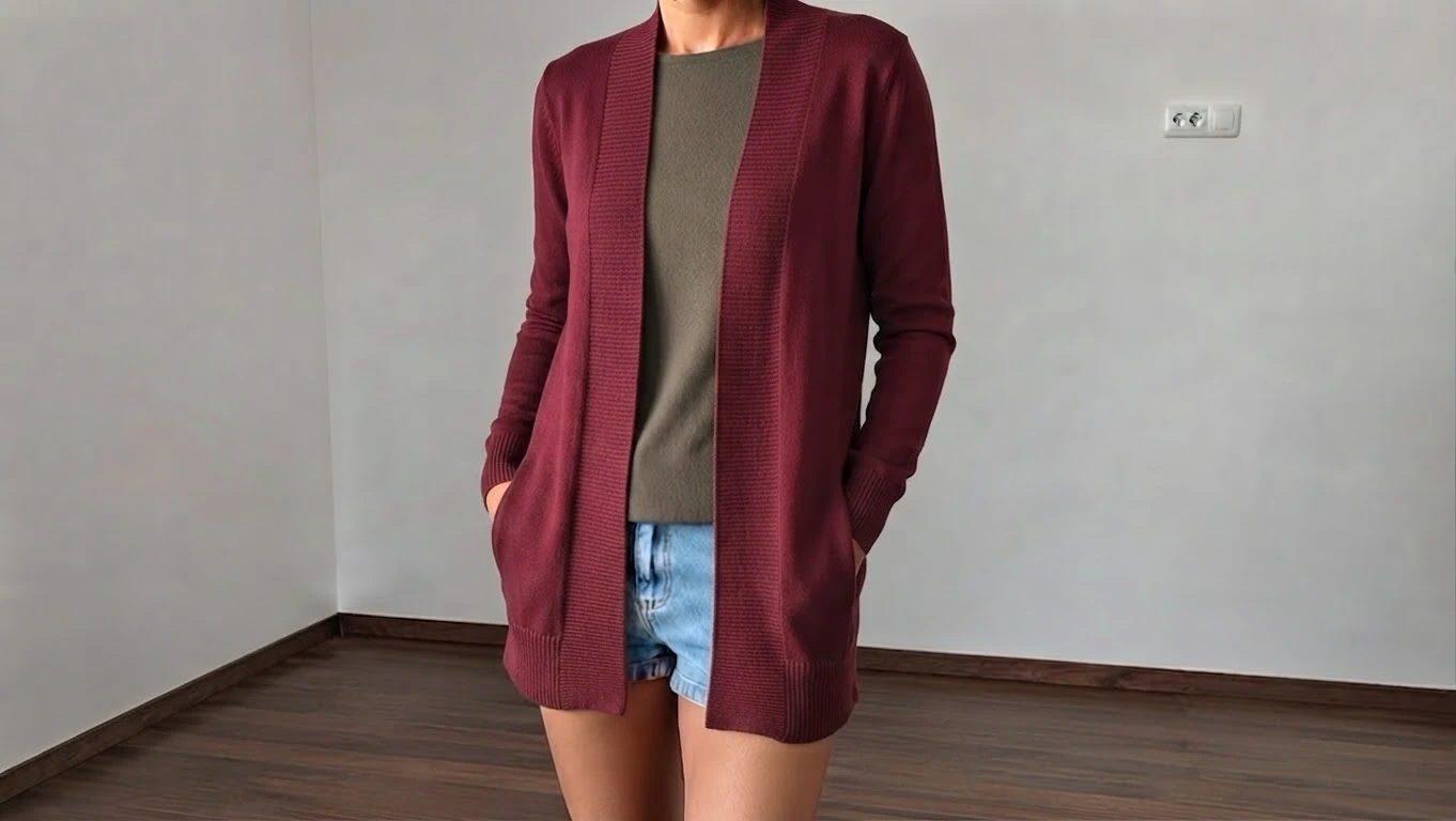 Chicoree crveni kardigan, vel. M, kao NOVO, iz Svajcarske