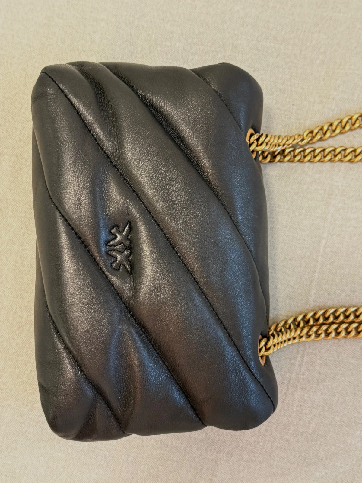 PINKO Love Bag Puff – crna kožna torba-original