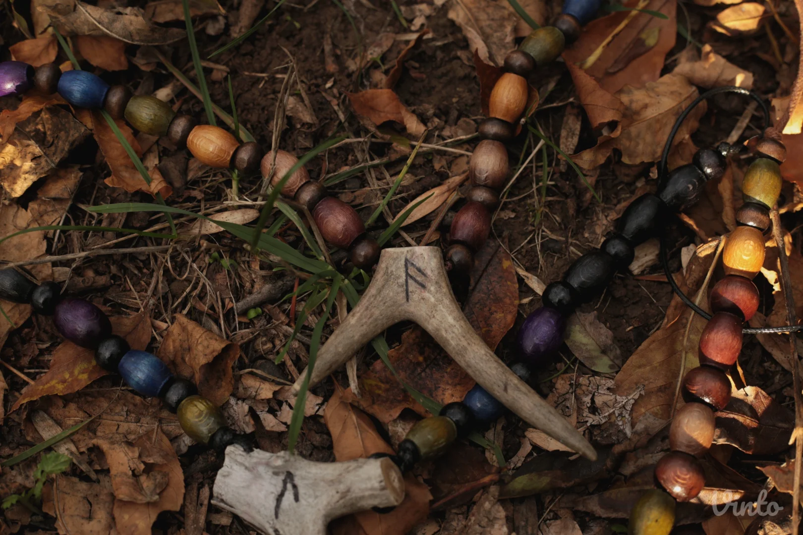 🐍Ogrlica od roga srndaća sa runom Ansuz