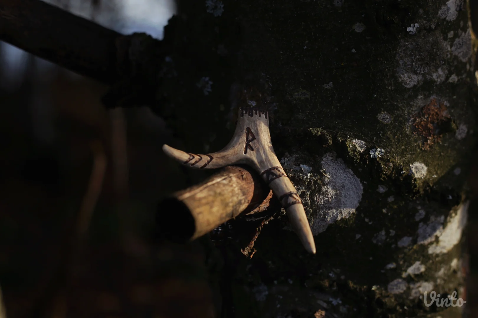 Ogrlica od roga srndaća sa runom Raidho