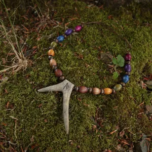 🐍Ogrlica od roga srndaća sa runom Ansuz