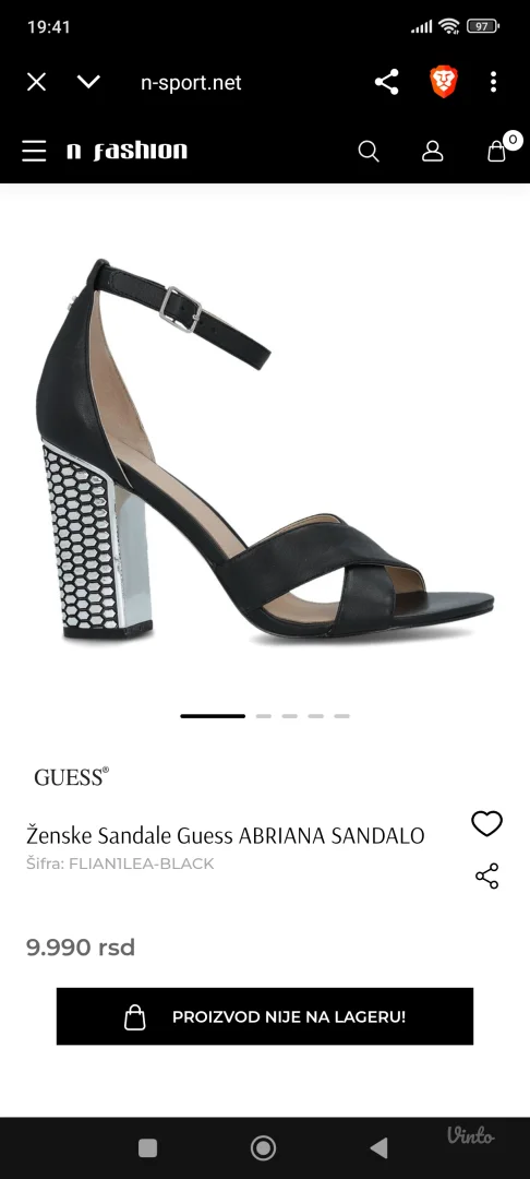 Guess crne sandale 37