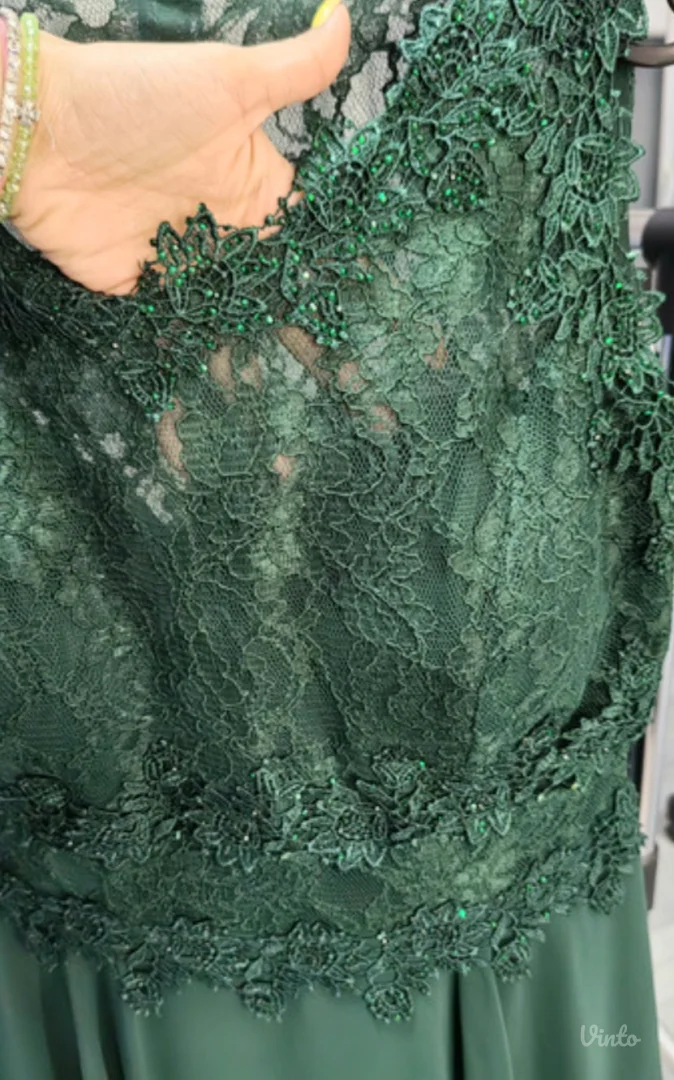 Maslinastozelena svecana haljina