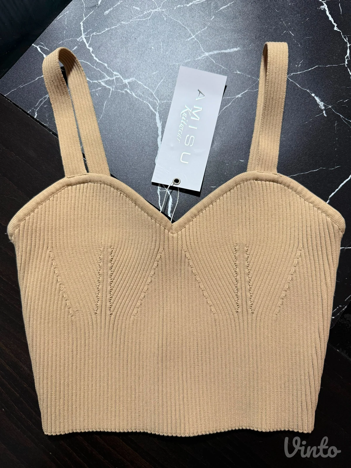 Bež Crop TOP majica na bratele
