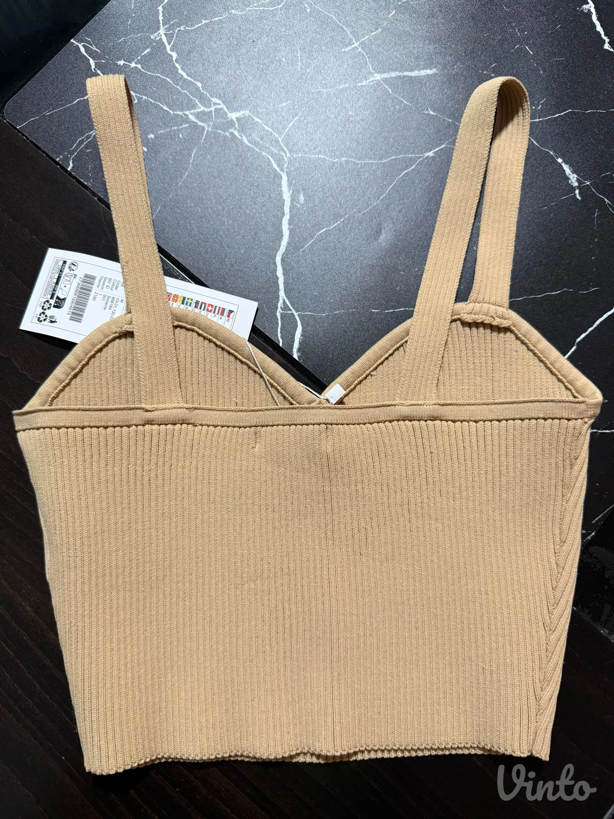 Bež Crop TOP majica na bratele