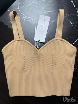 Bež Crop TOP majica na bratele