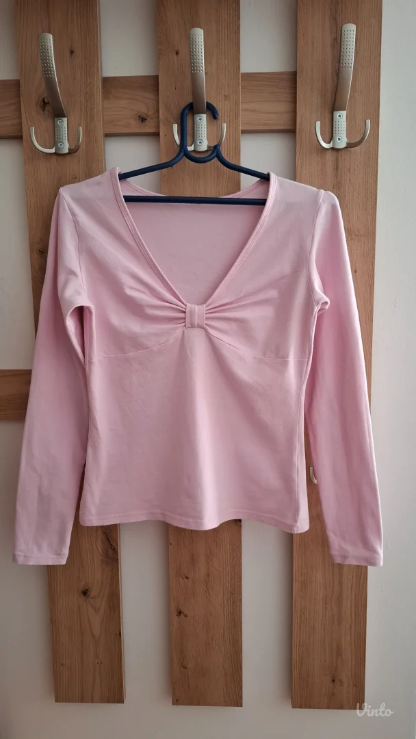 Roze pamučna bluza
