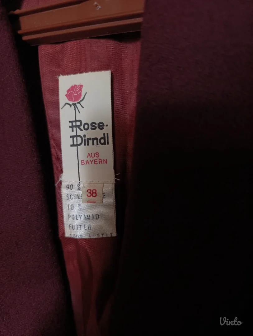 Rose Dirndl bordo ženski sako