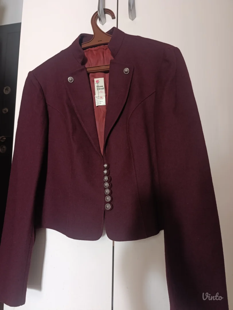 Rose Dirndl bordo ženski sako