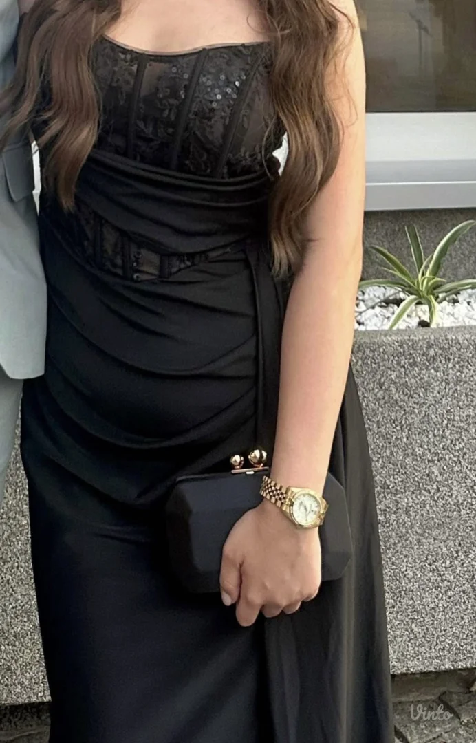 Crna duga elegantna haljina