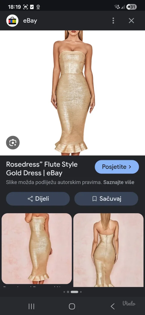 Haljina zlatno-žuta Rosedress