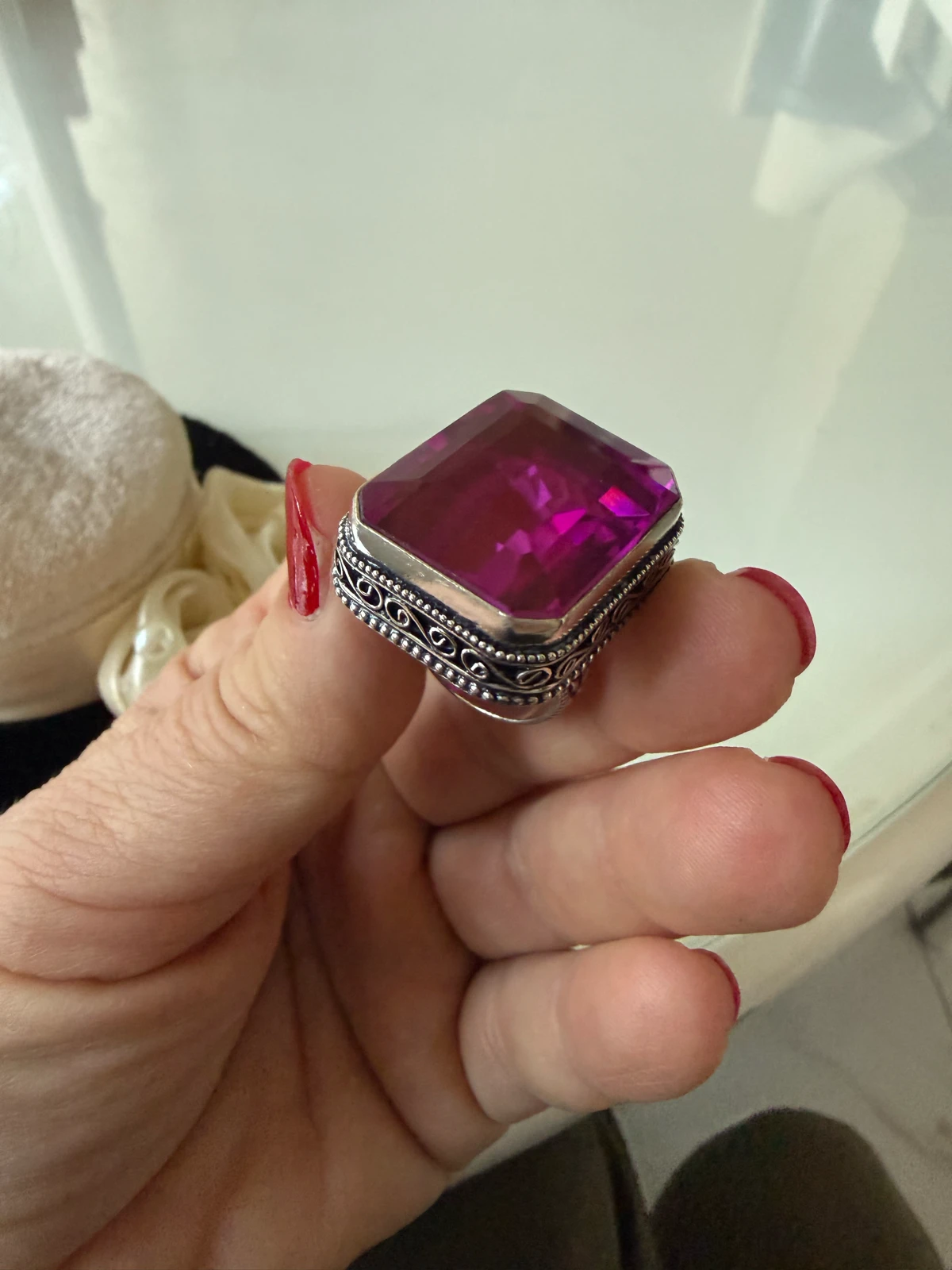 Prsten Punk topaz kocka