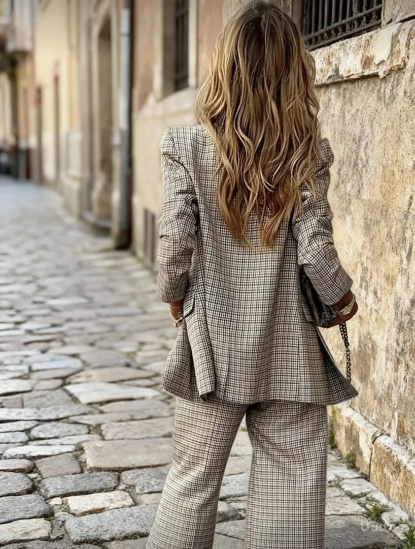 Karirano odelo sa etiketom