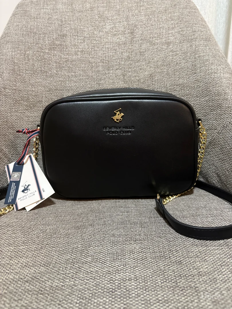 Crna torba Beverly Hills Polo Club sa etiketom