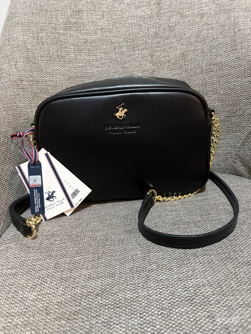 Crna torba Beverly Hills Polo Club sa etiketom