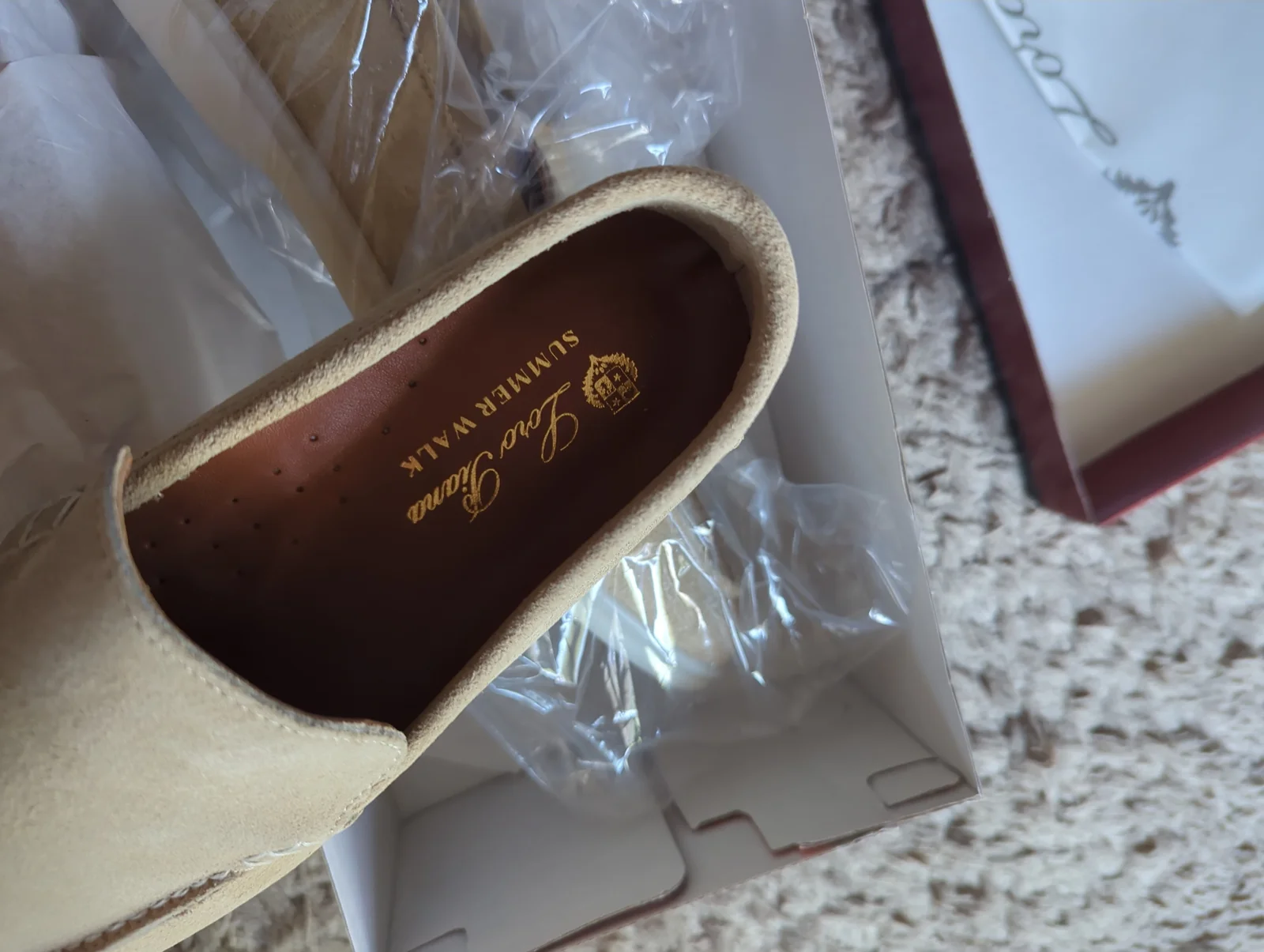 Loro Piana Summer Walk Mokasine - Bež Prevrtana Koža - Broj 42