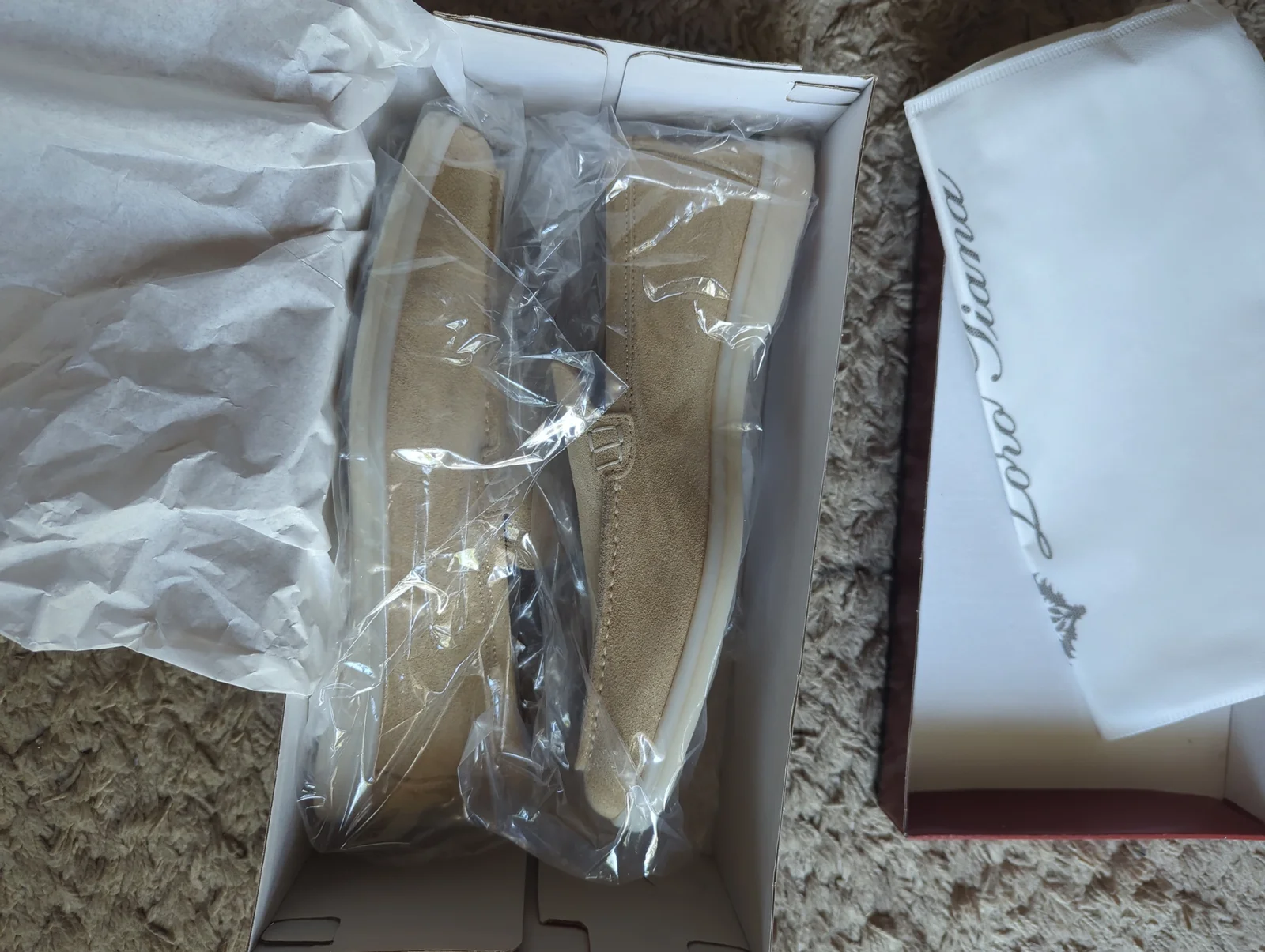 Loro Piana Summer Walk Mokasine - Bež Prevrtana Koža - Broj 42