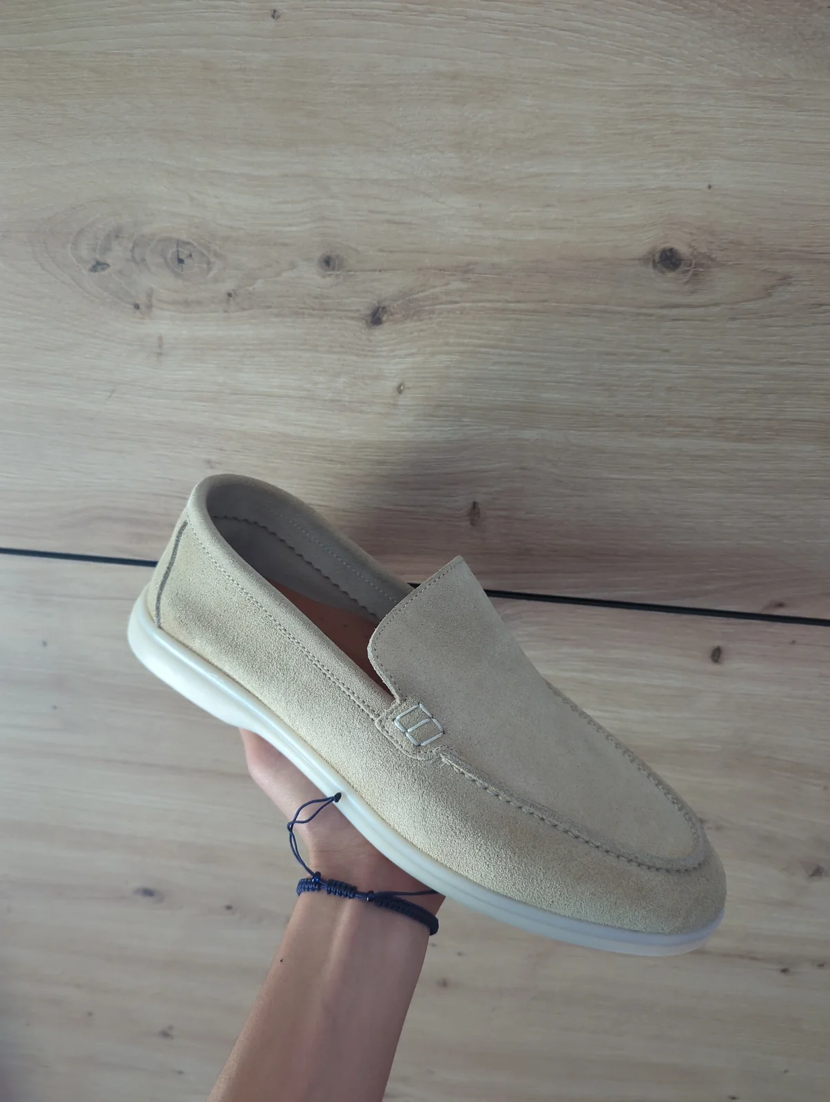 Loro Piana Summer Walk Mokasine - Bež Prevrtana Koža - Broj 42