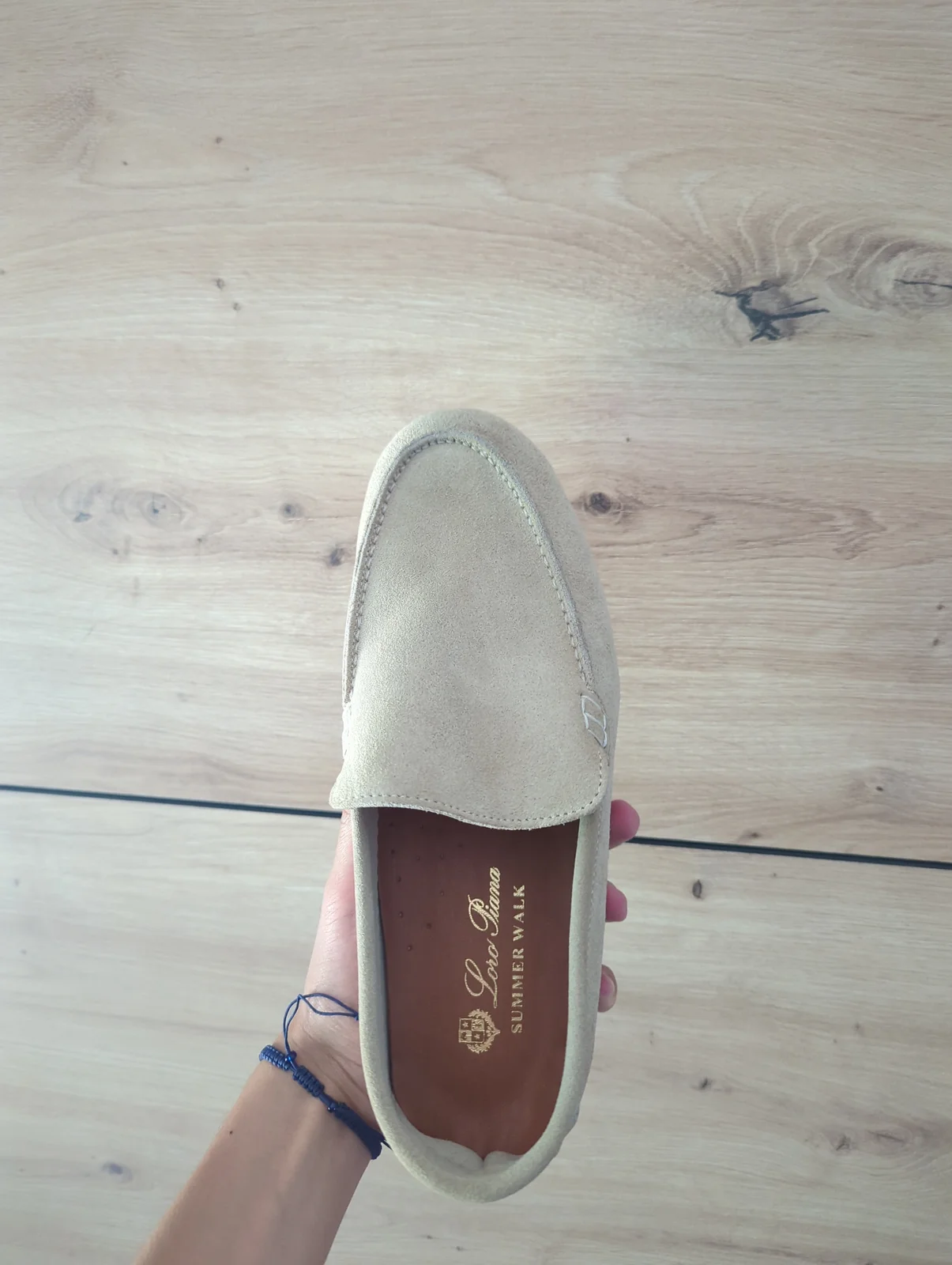 Loro Piana Summer Walk Mokasine - Bež Prevrtana Koža - Broj 42